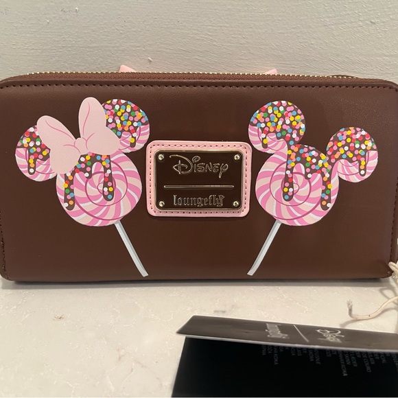 Loungefly- Minnie Ice Cream Sprinkle Wallet - Pink and Brown -NWT - Picture 4 of 6